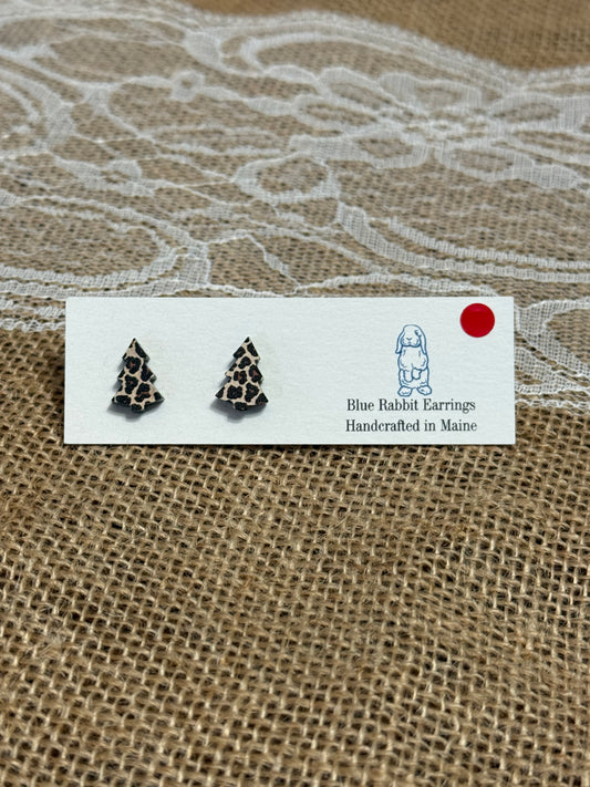 Leopard Print Tree Studs