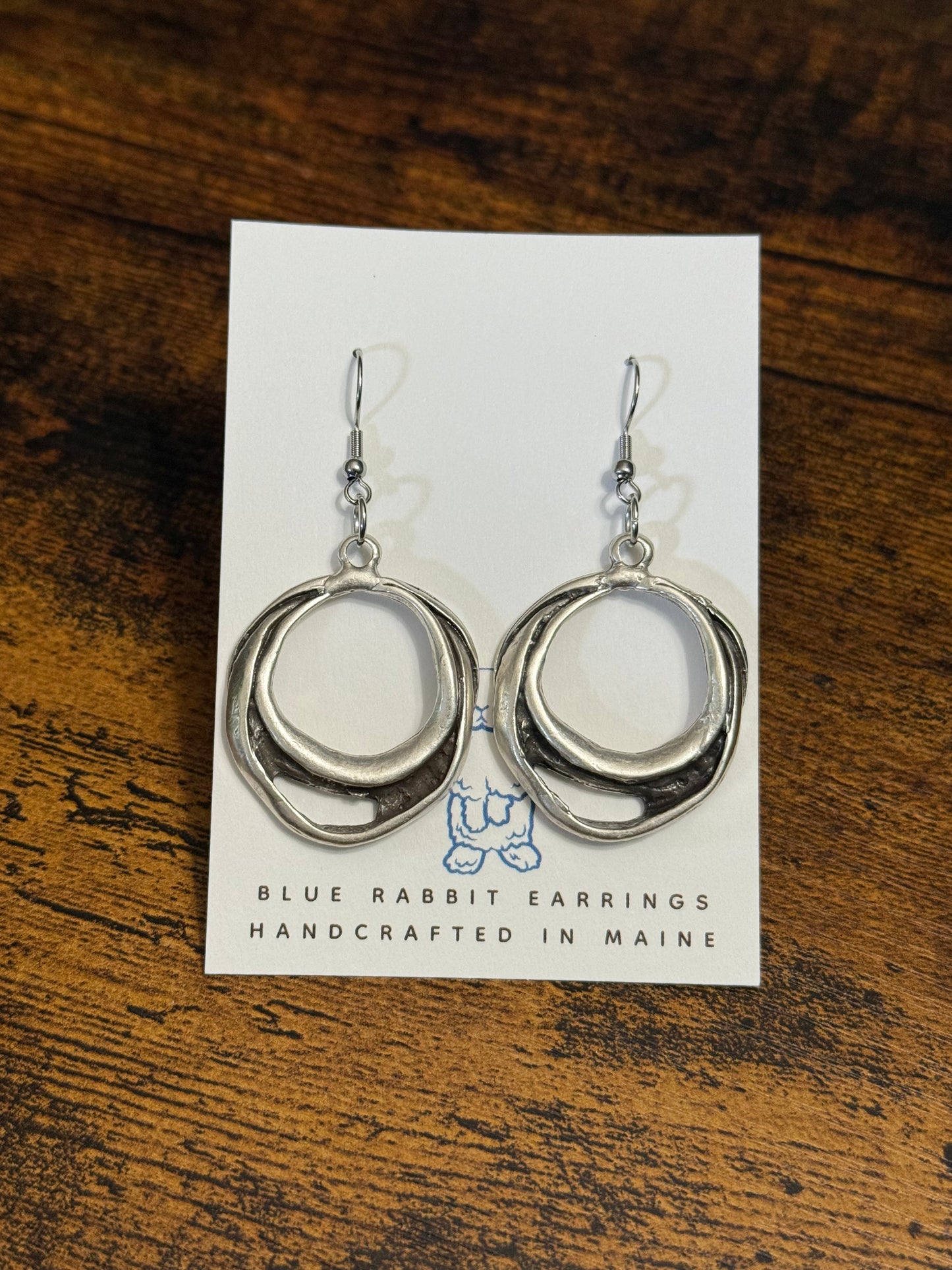 Antique Silver Hoops