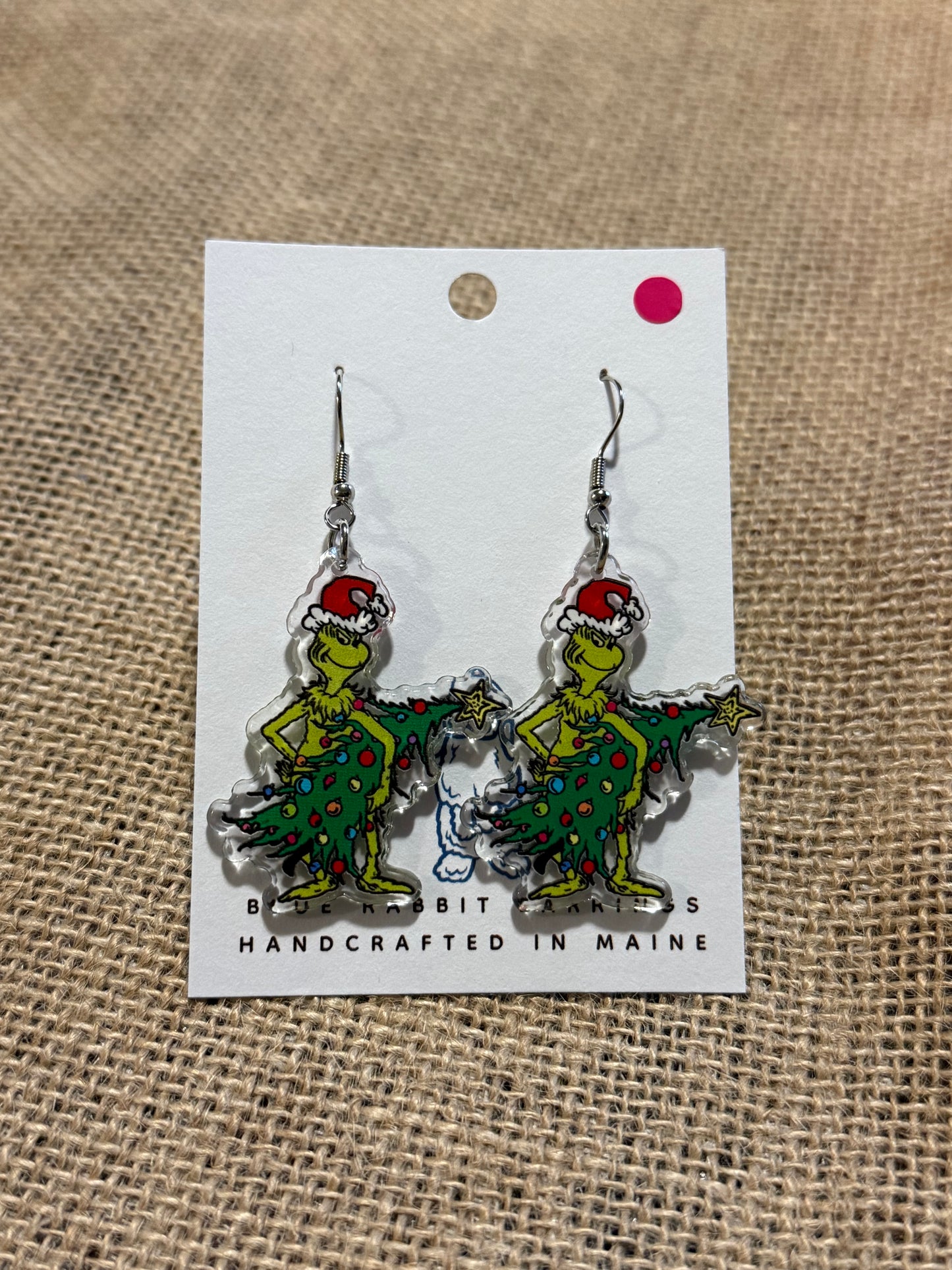 Acrylic Grinch Earrings