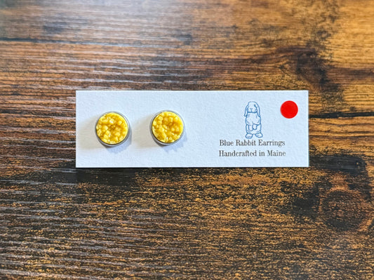 Yellow Druzy Studs 10mm