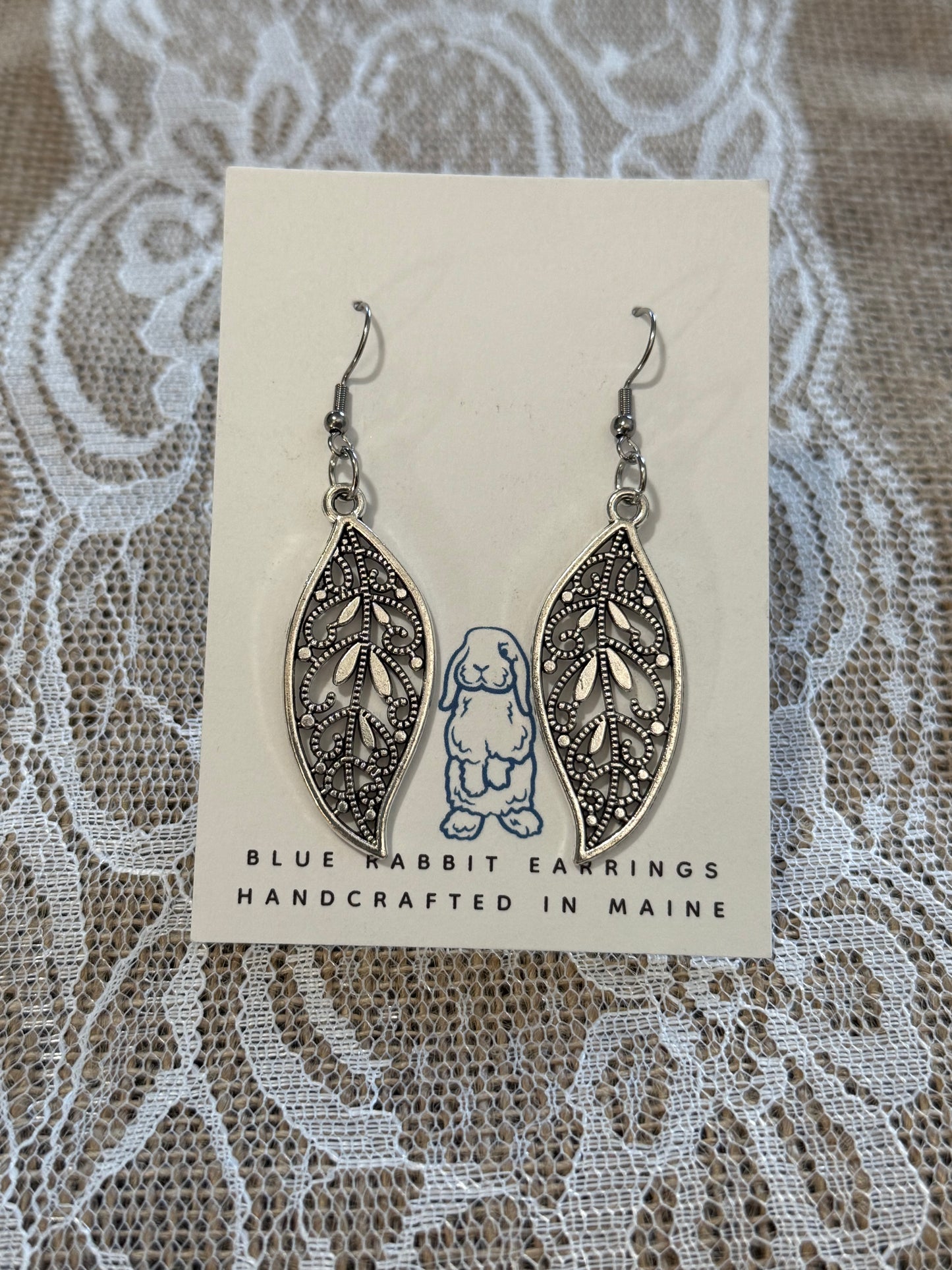 Antique Silver Leaf Earrings