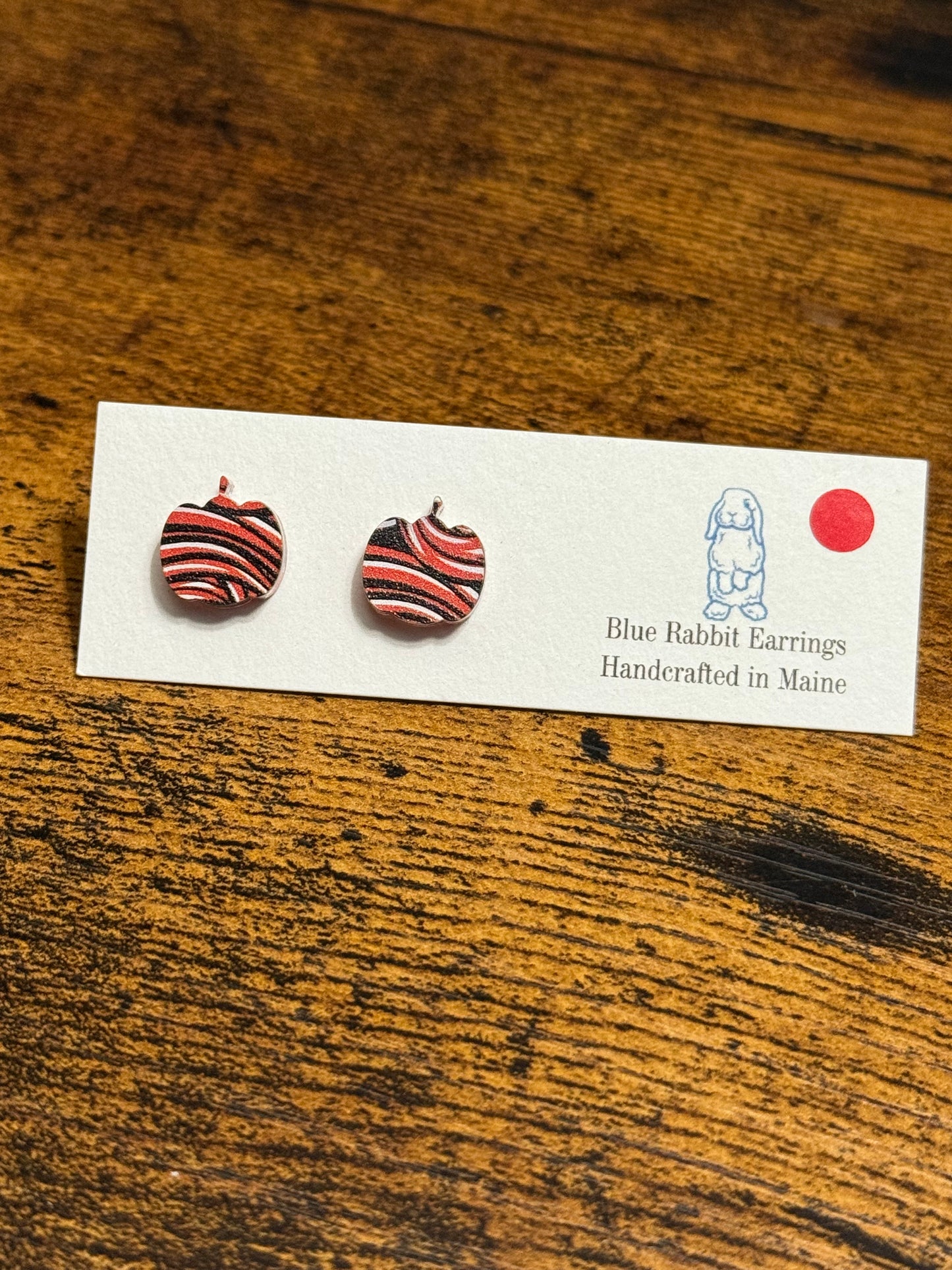 Acrylic Orange and Black Pumpkin Studs