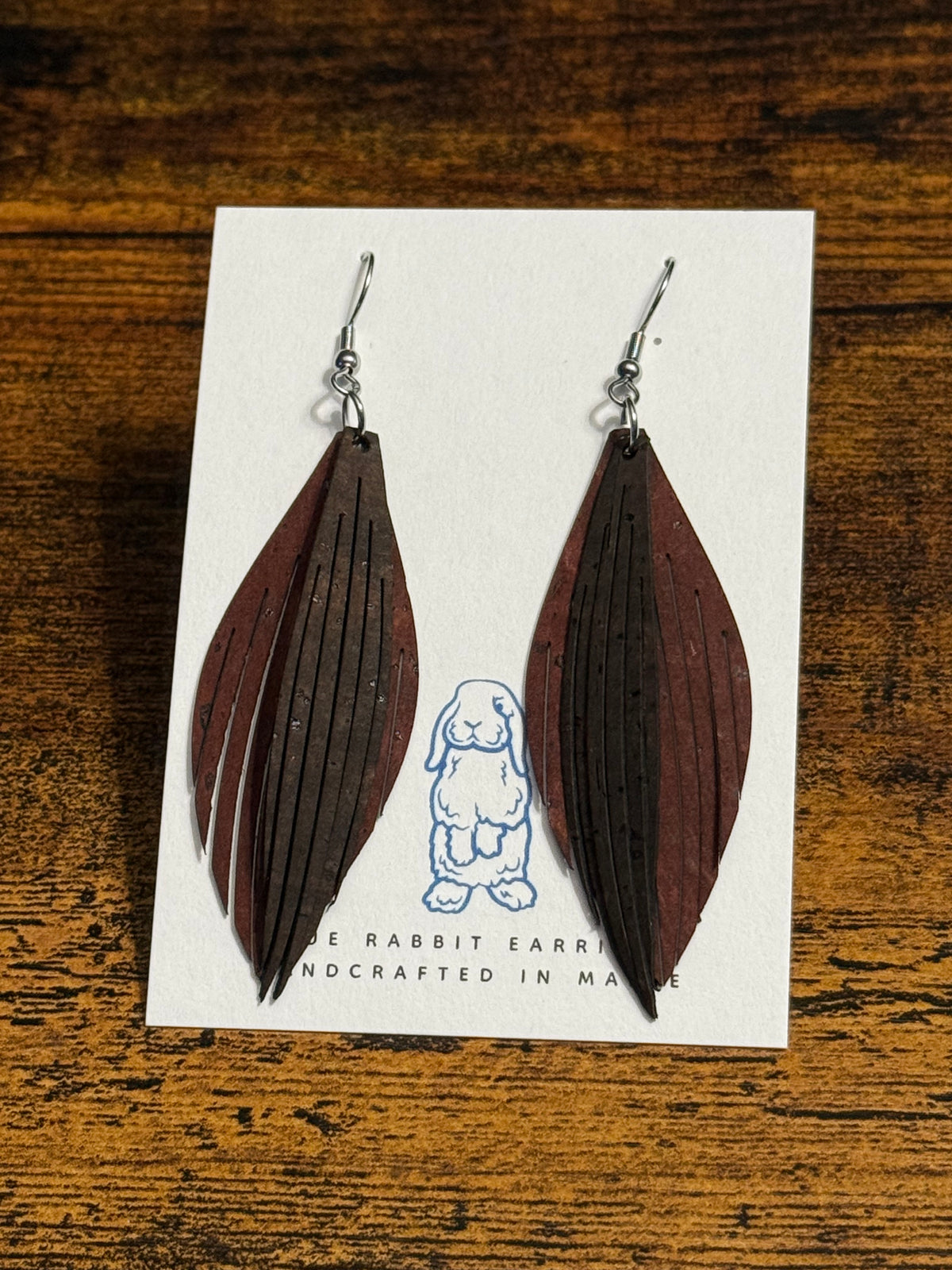 Brown Cork Fringe Earrings