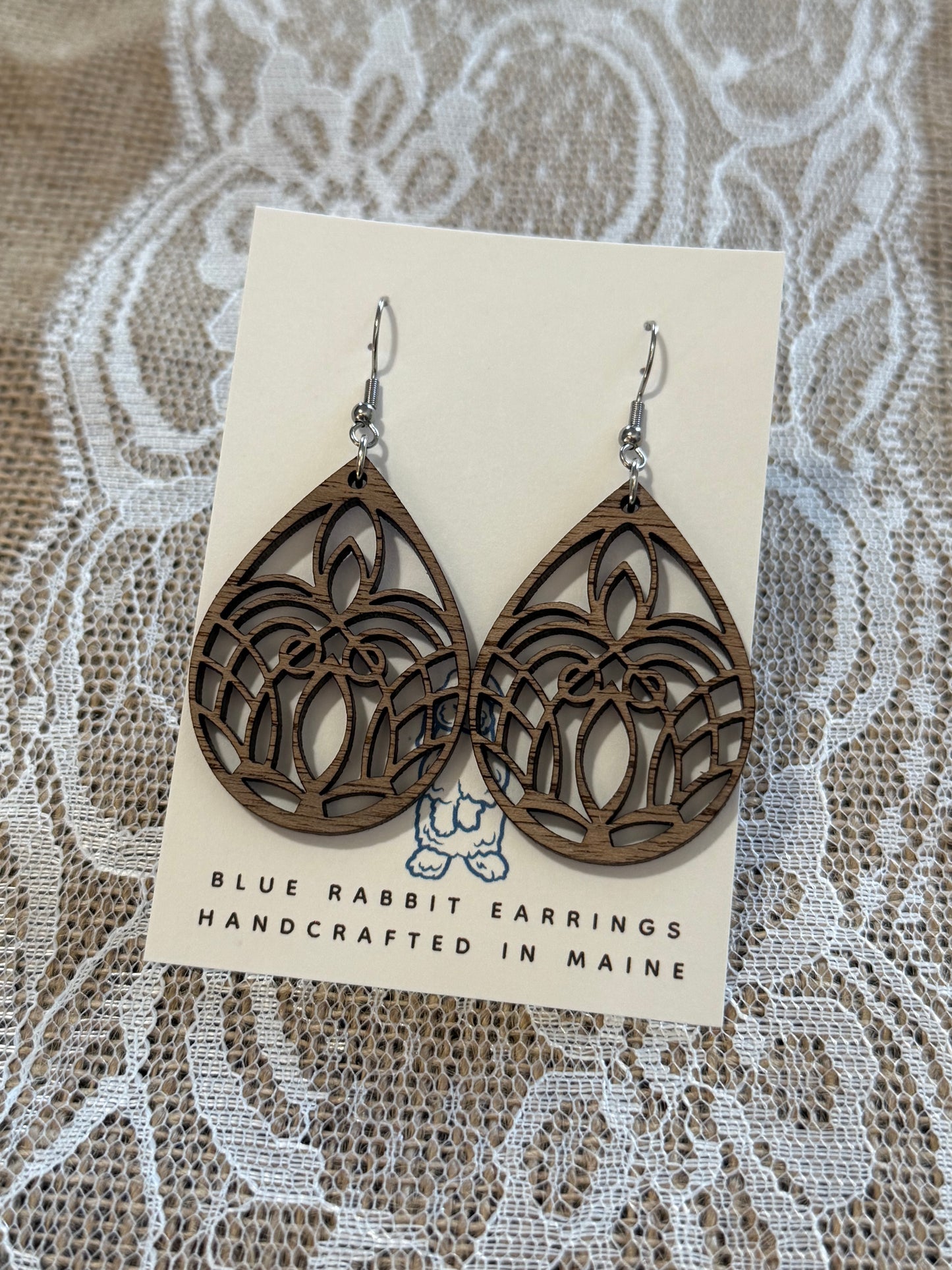 Walnut Teardrop Earrings