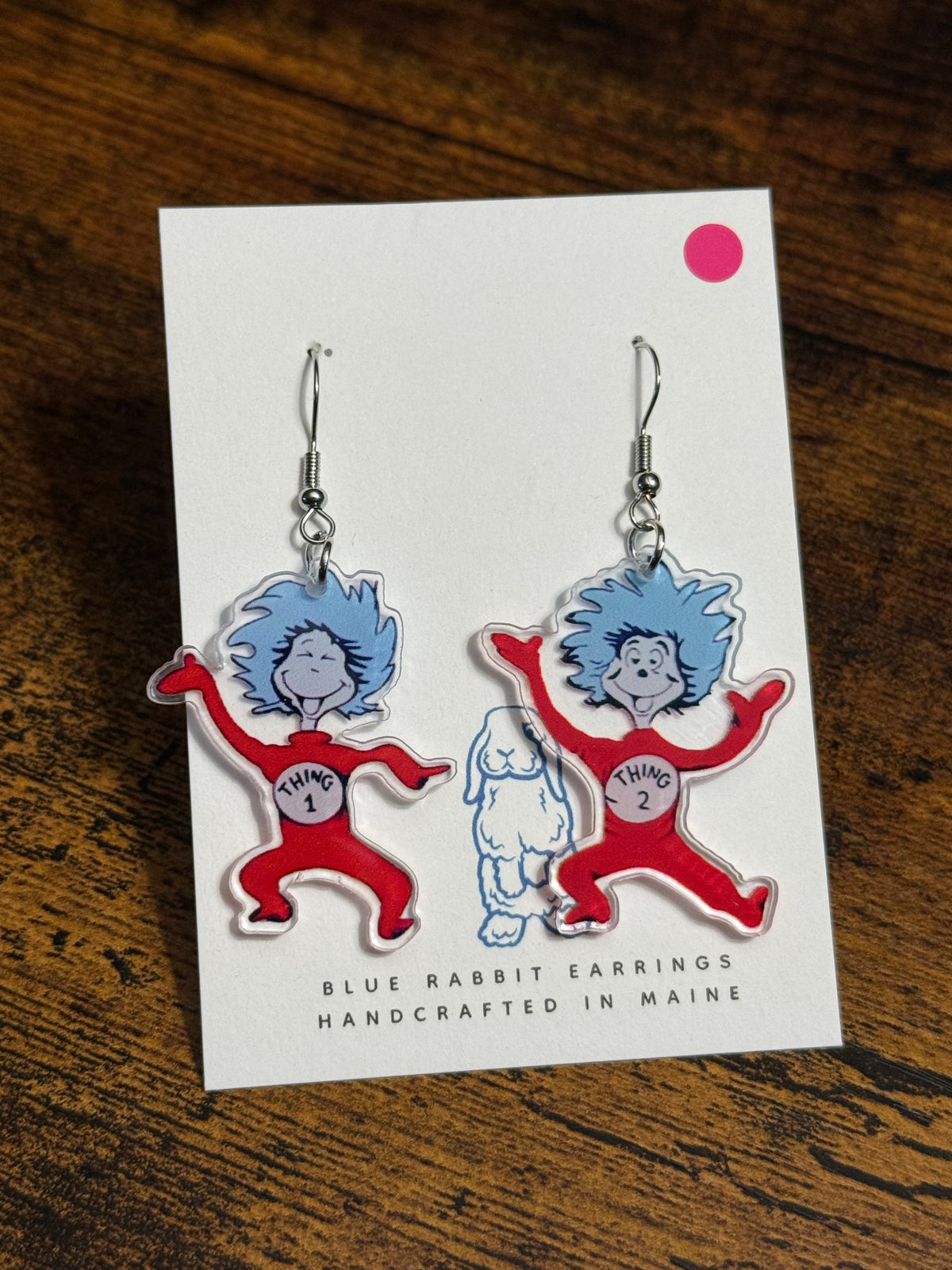 Acrylic Thing 1 & 2 Earrings