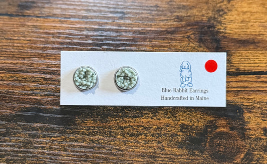 Sage Druzy Studs 10mm
