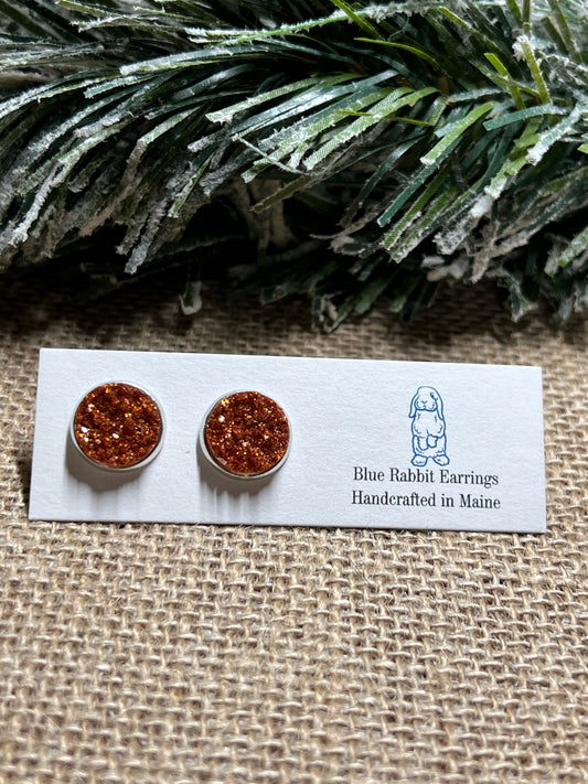 Copper Druzy Studs 12mm