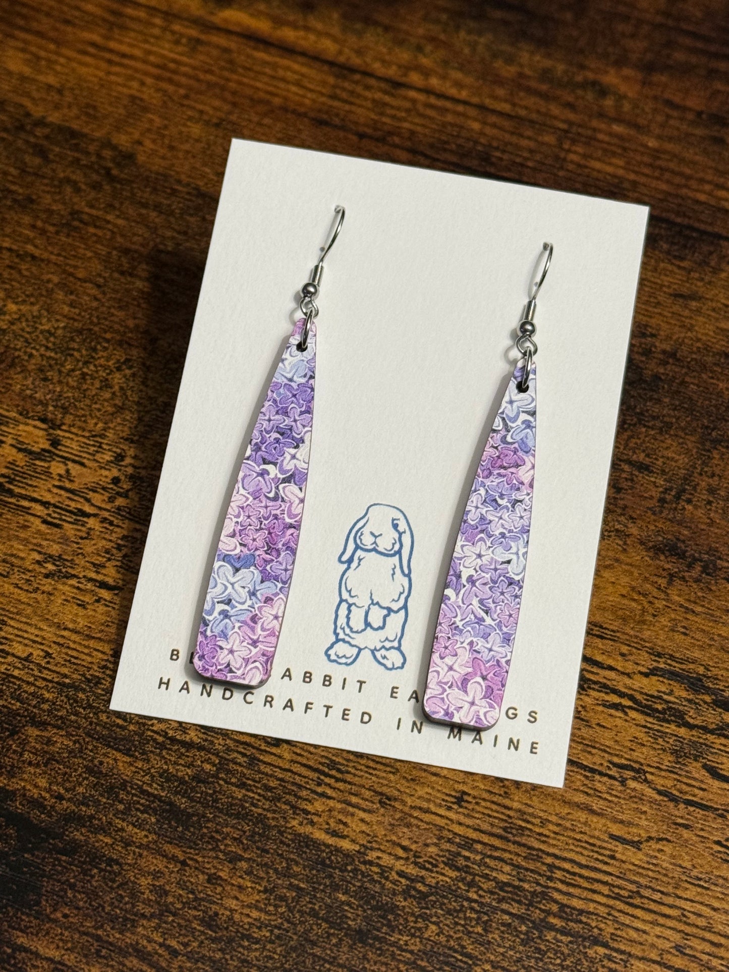 Wooden Lilac Earrings