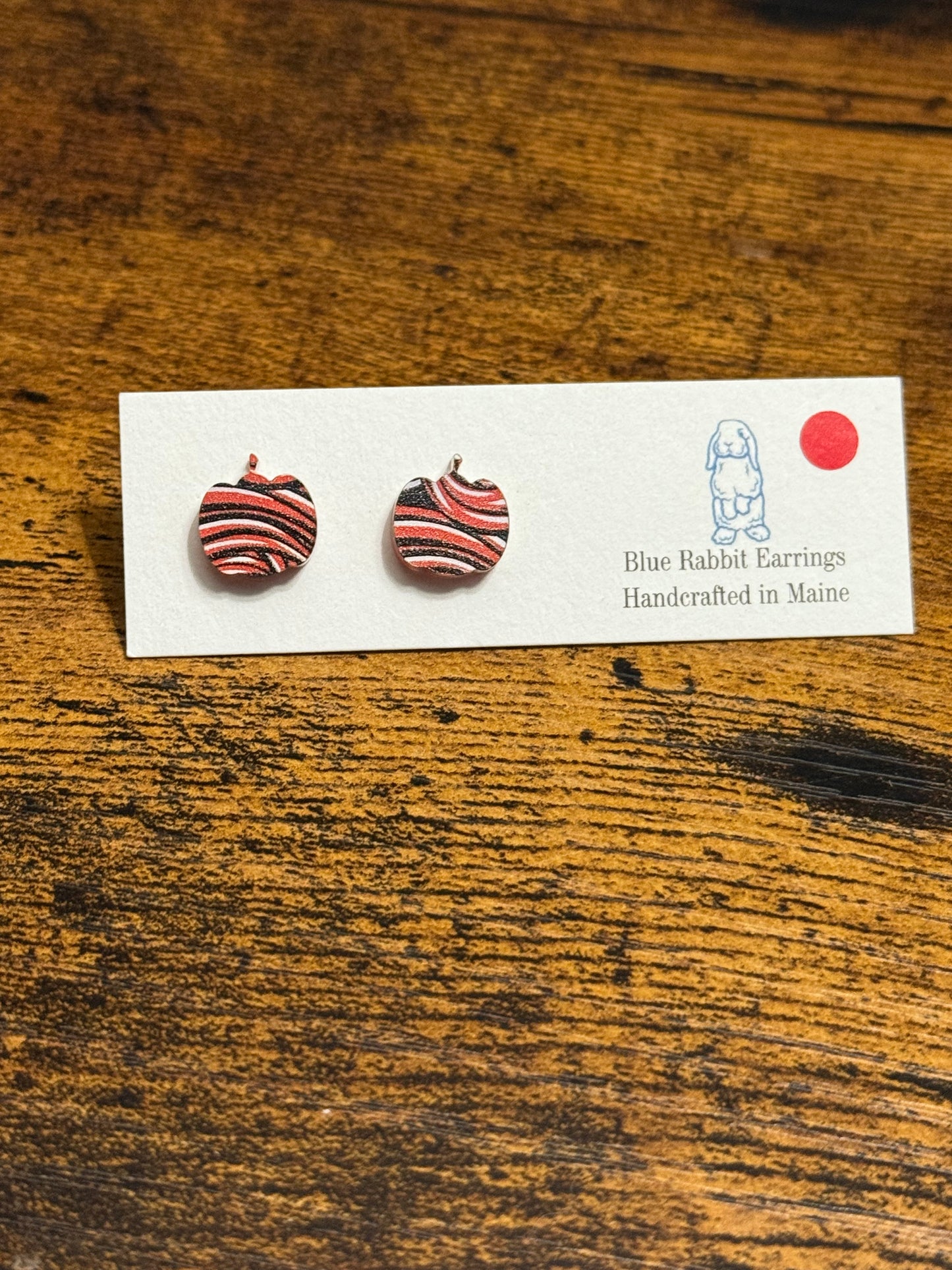 Acrylic Orange and Black Pumpkin Studs