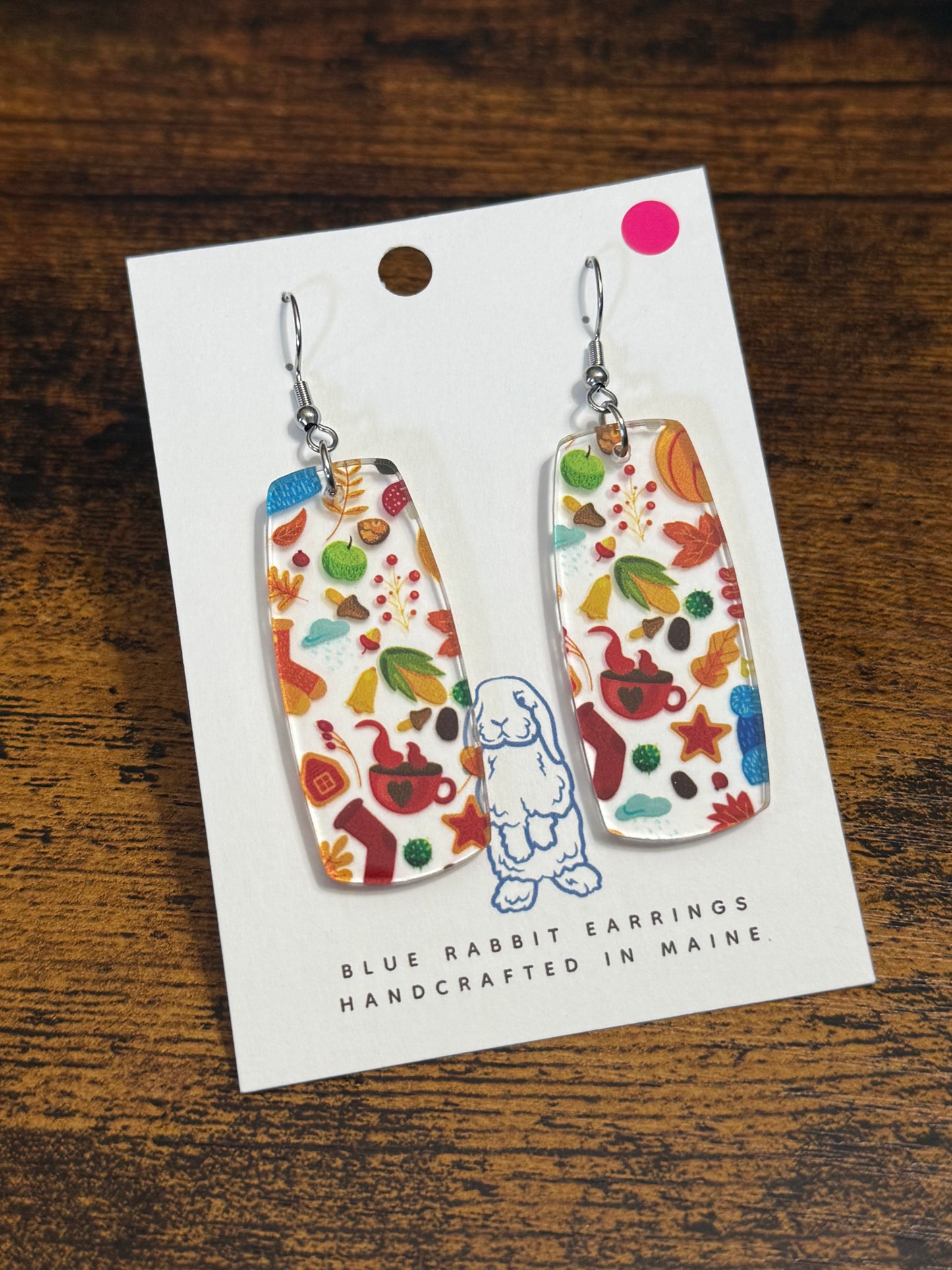 Acrylic Fall Collage Earrings