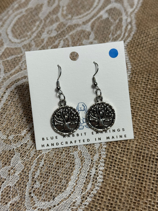 Antique Silver Tree Earrings