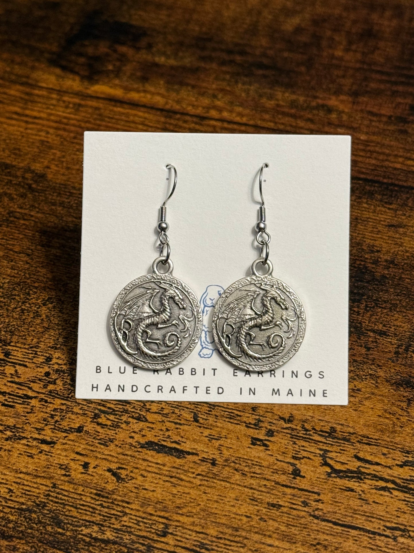 Antique Silver Dragon Earrings