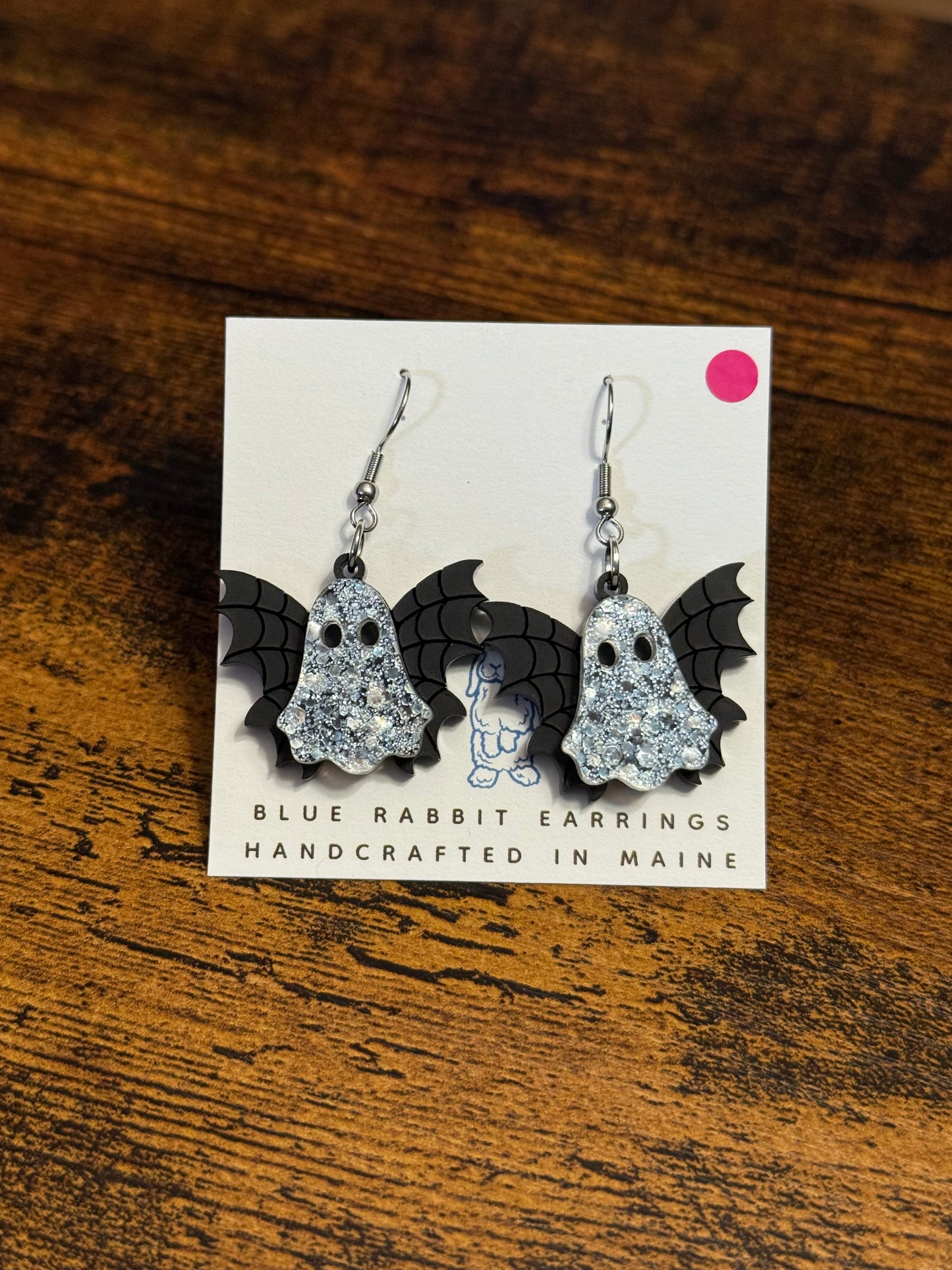Acrylic Ghost Bat Fairy Earrings