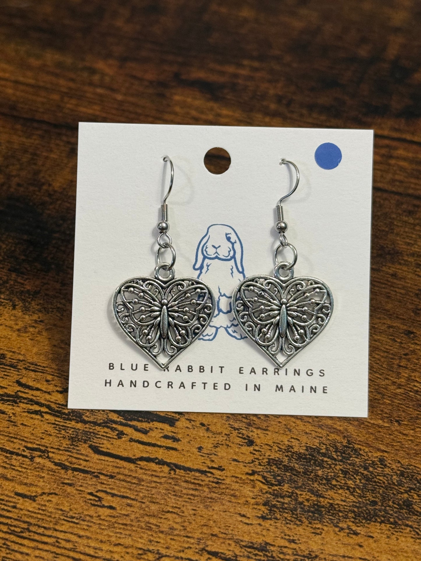Antique Silver Butterfly Earrings