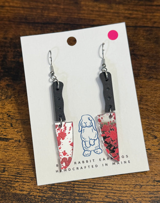 Acrylic Knife Splatter Earrings