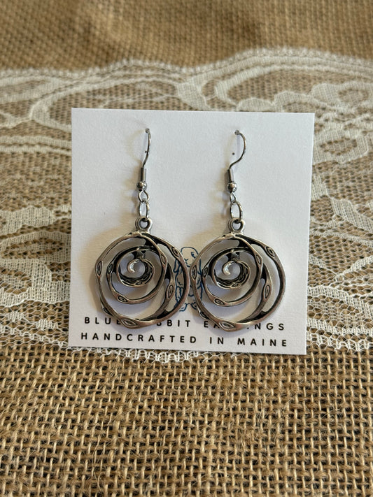 Antique Silver Spiral Earrings