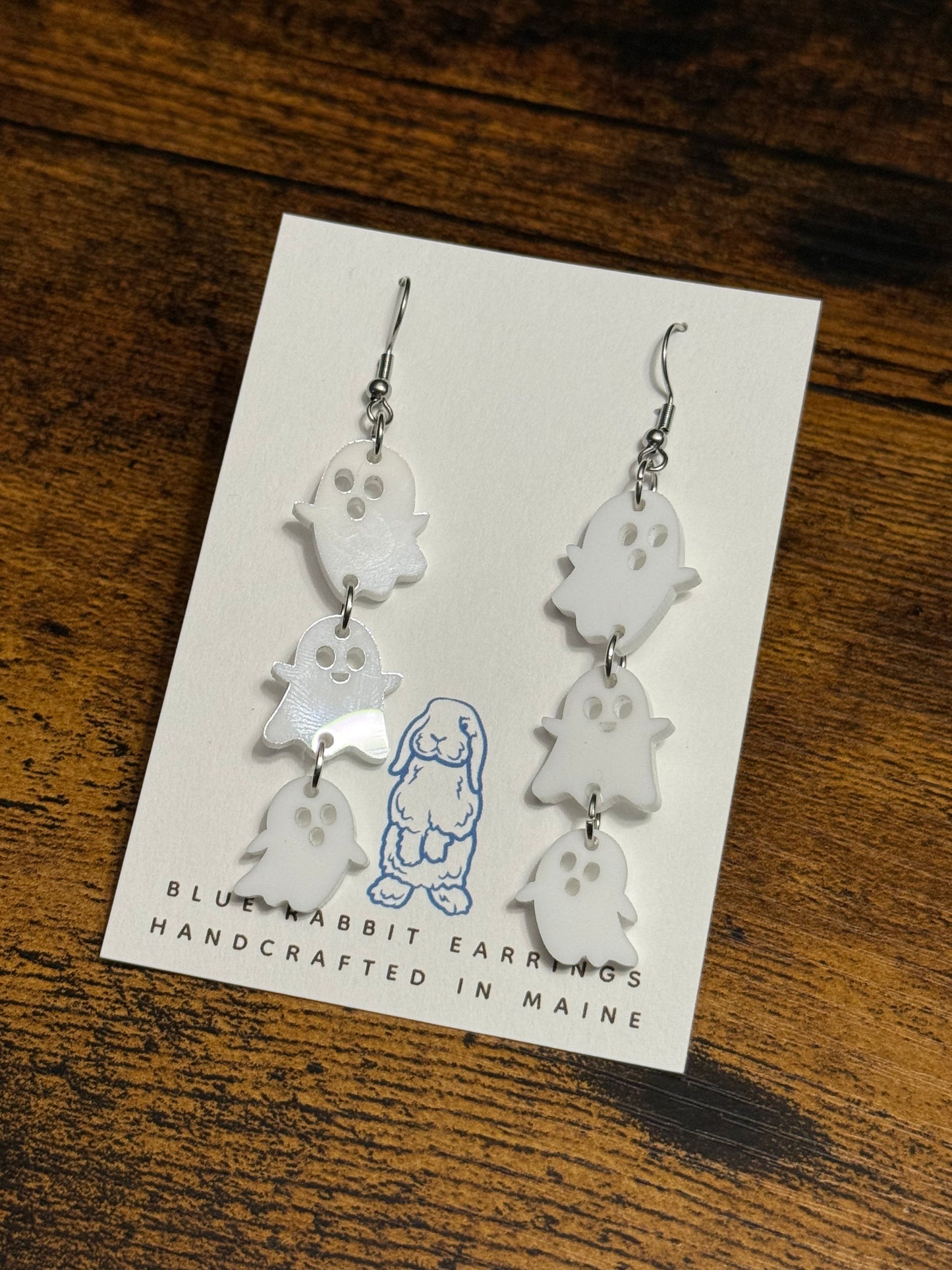 Acrylic Ghost Trio Earrings