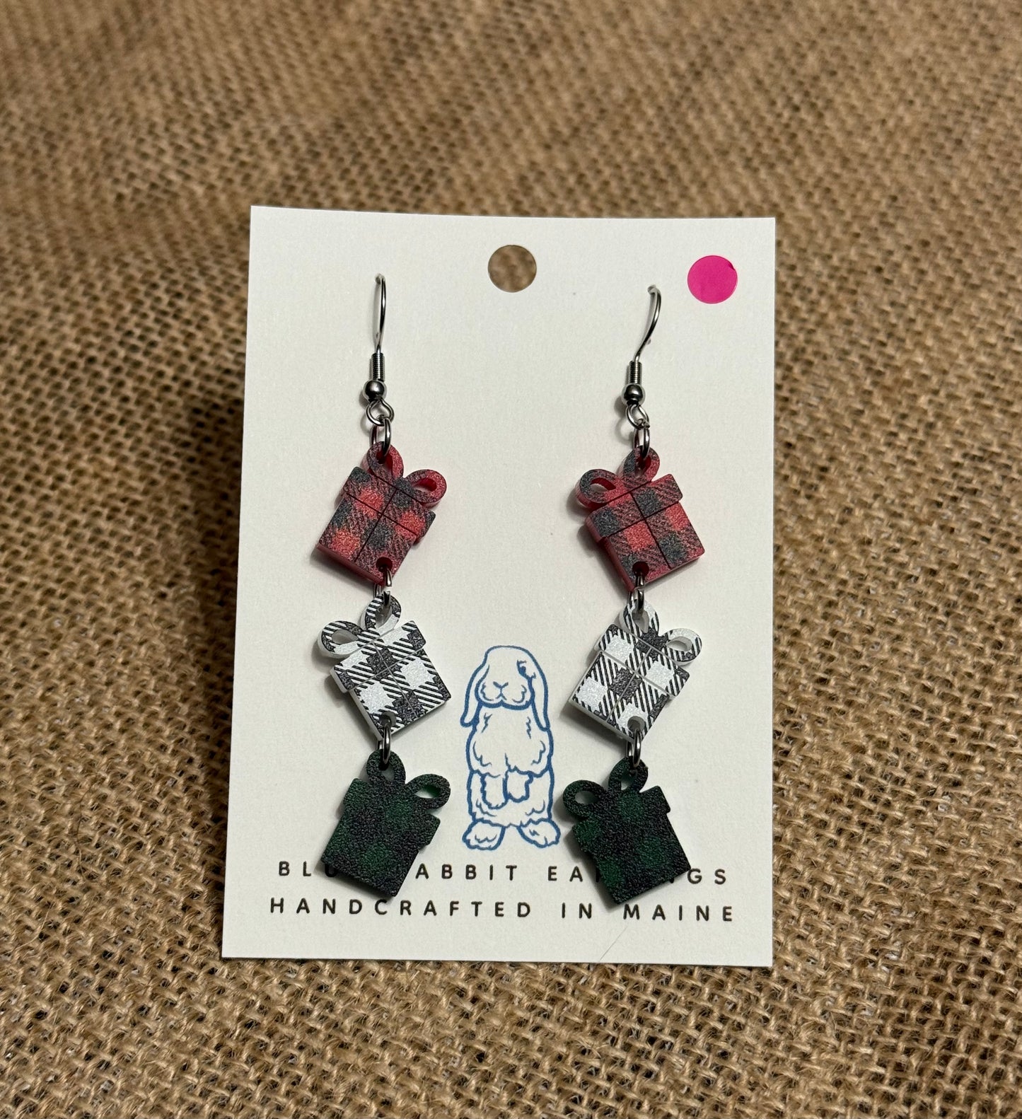 Acrylic Plaid Gift Earrings