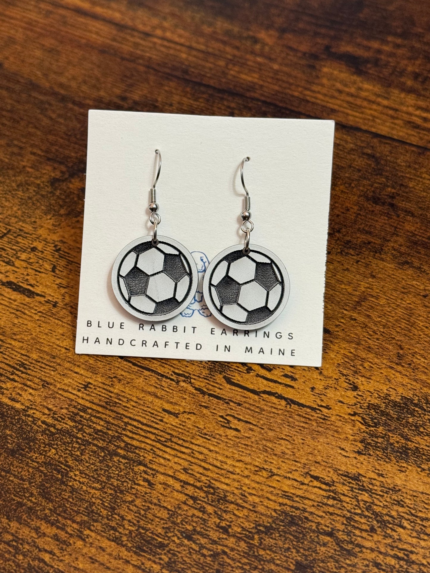 Acrylic Soccer Ball Earrings