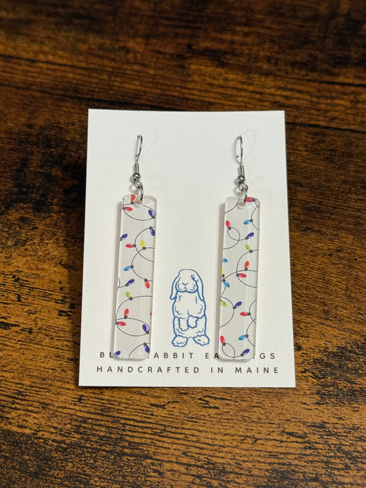 Acrylic Christmas Light Earrings
