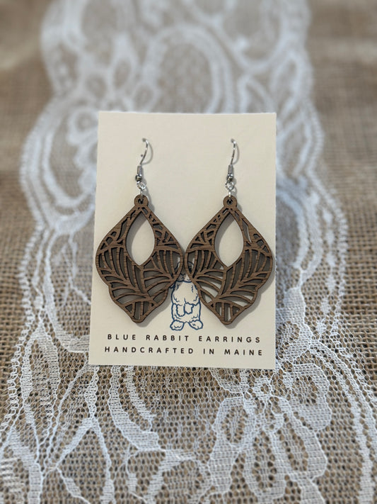 Walnut Boho Teardrop Earrings