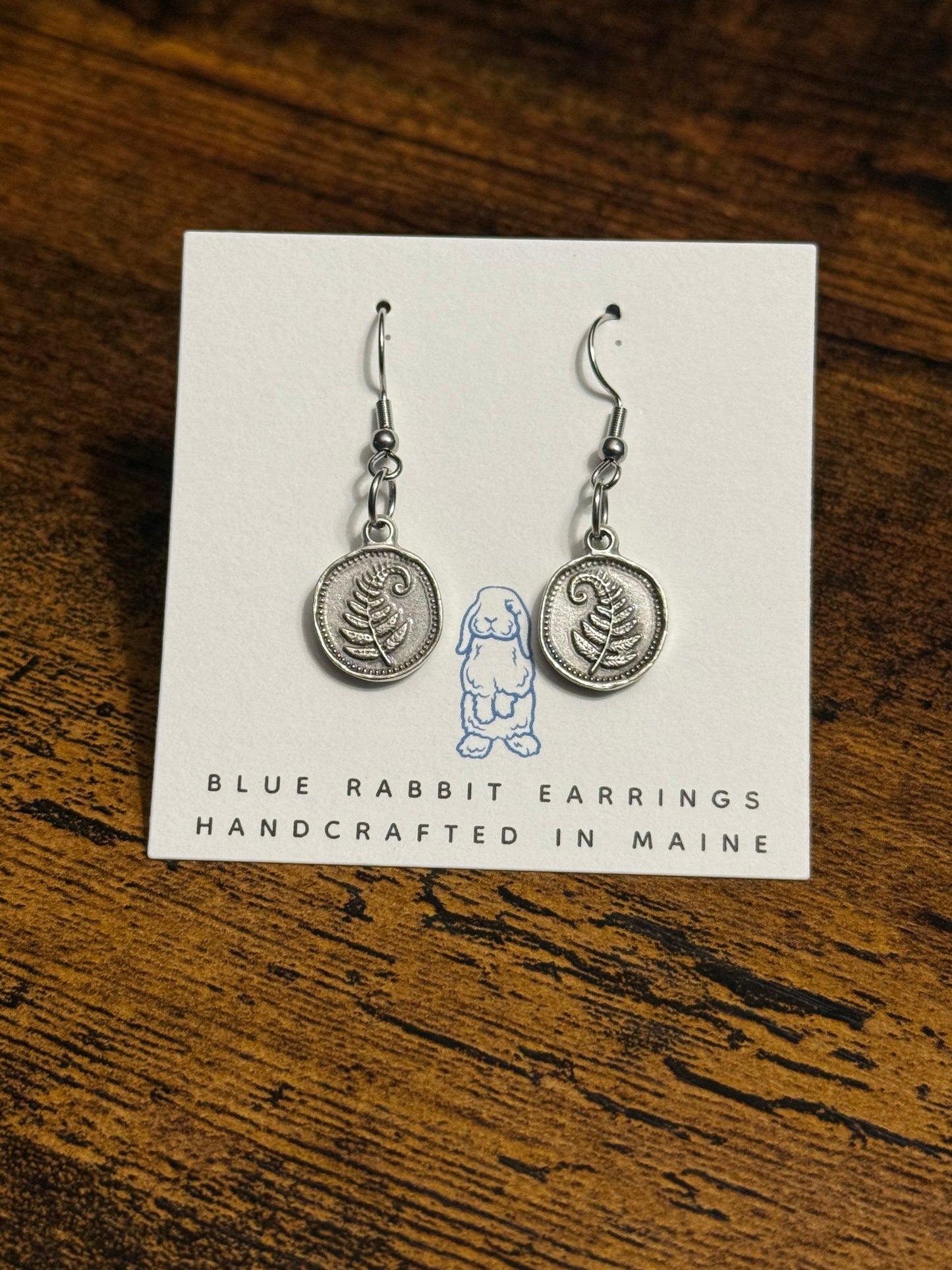 Antique Silver Fern Earrings