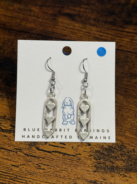 Antique Silver Heart Earrings