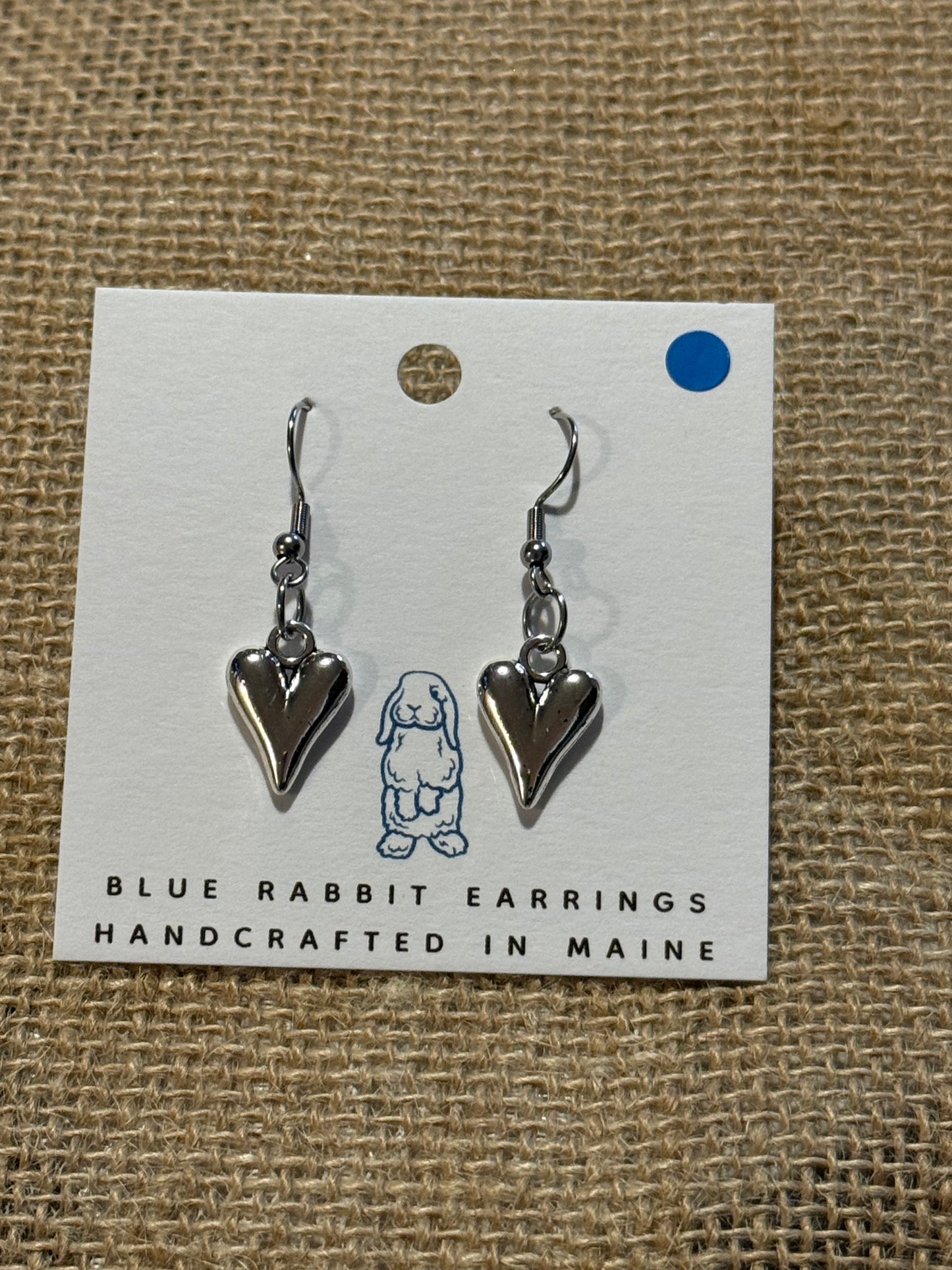 Silver Puffed Heart Earrings