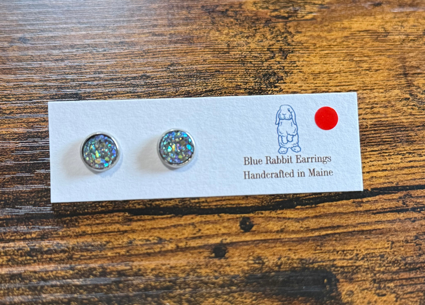 Quartz Druzy Studs 8mm
