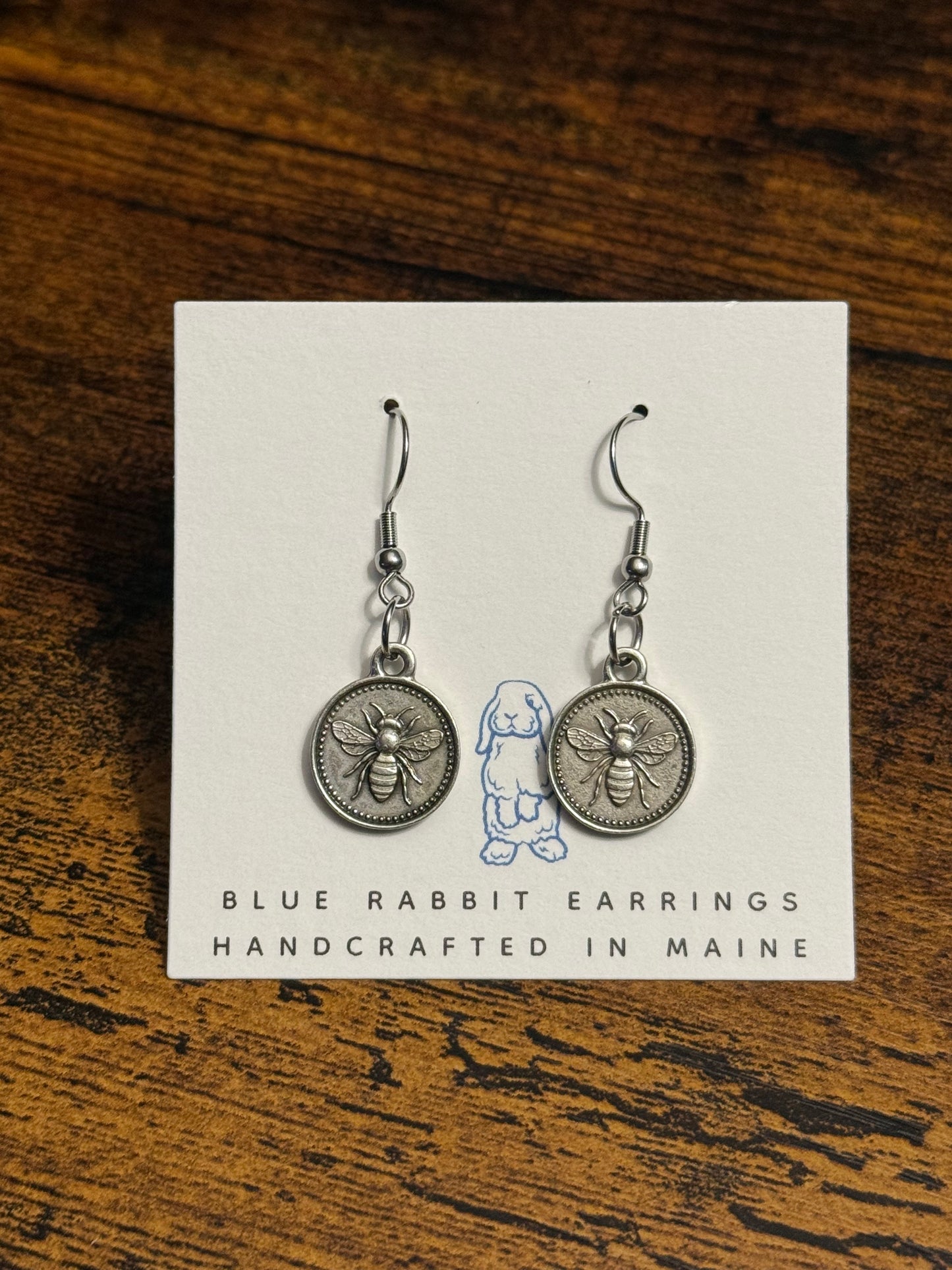 Antique Silver Bee Earrings