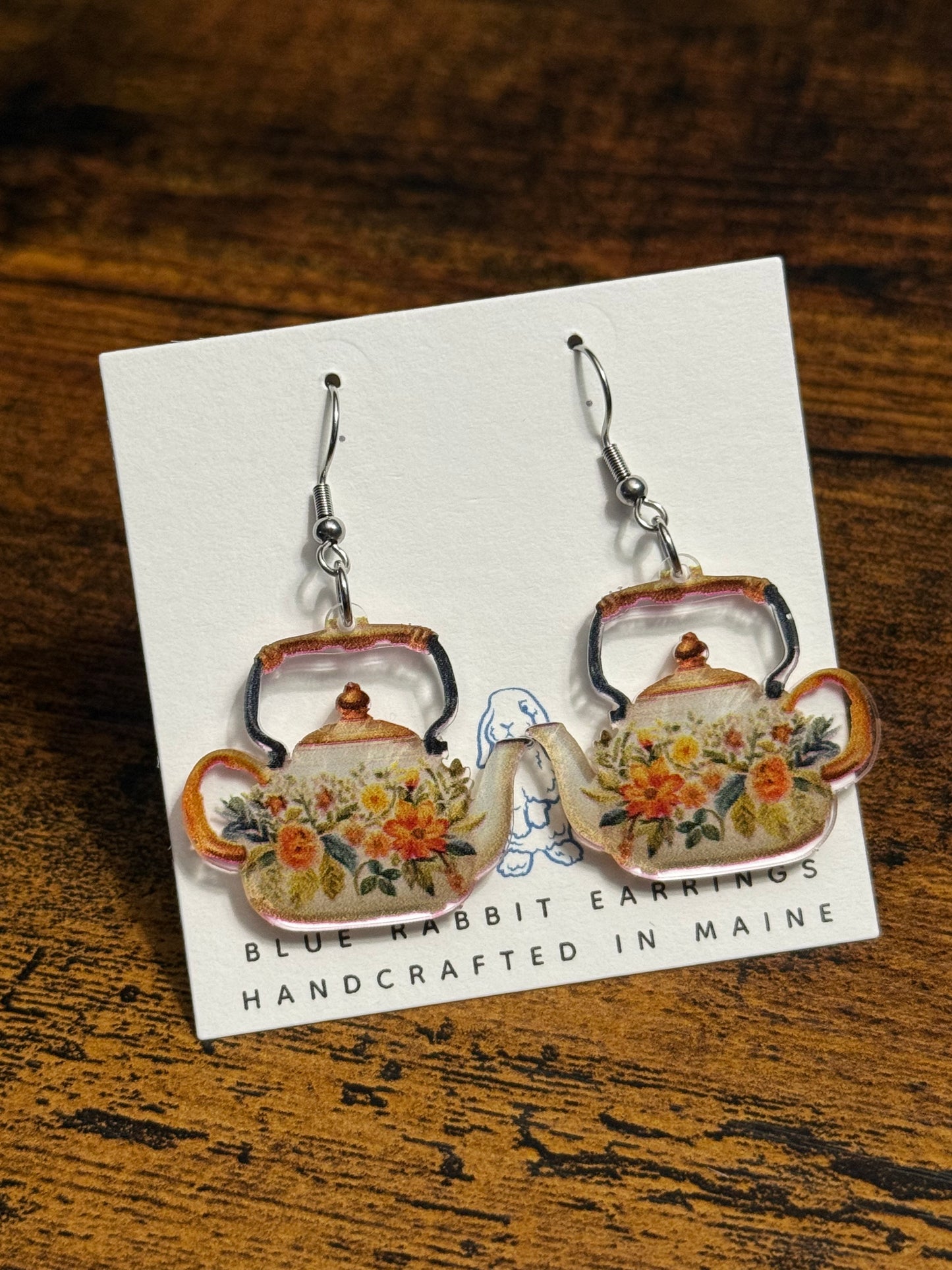 Acrylic Vintage Teapot Earrings