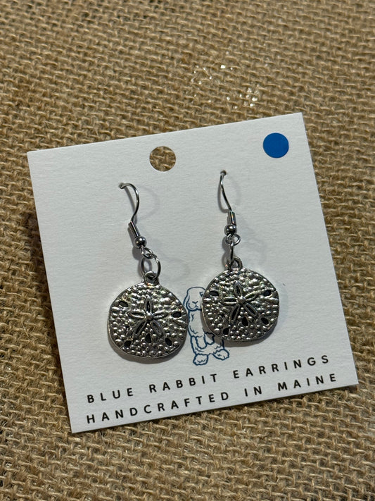 Antique Silver Sand dollar Earrings