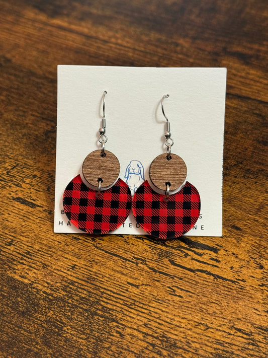 Acrylic Buffalo Plaid Earrings