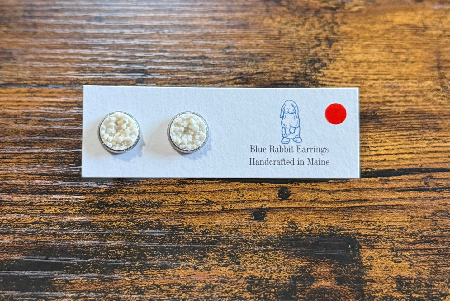 White Druzy Studs 10mm