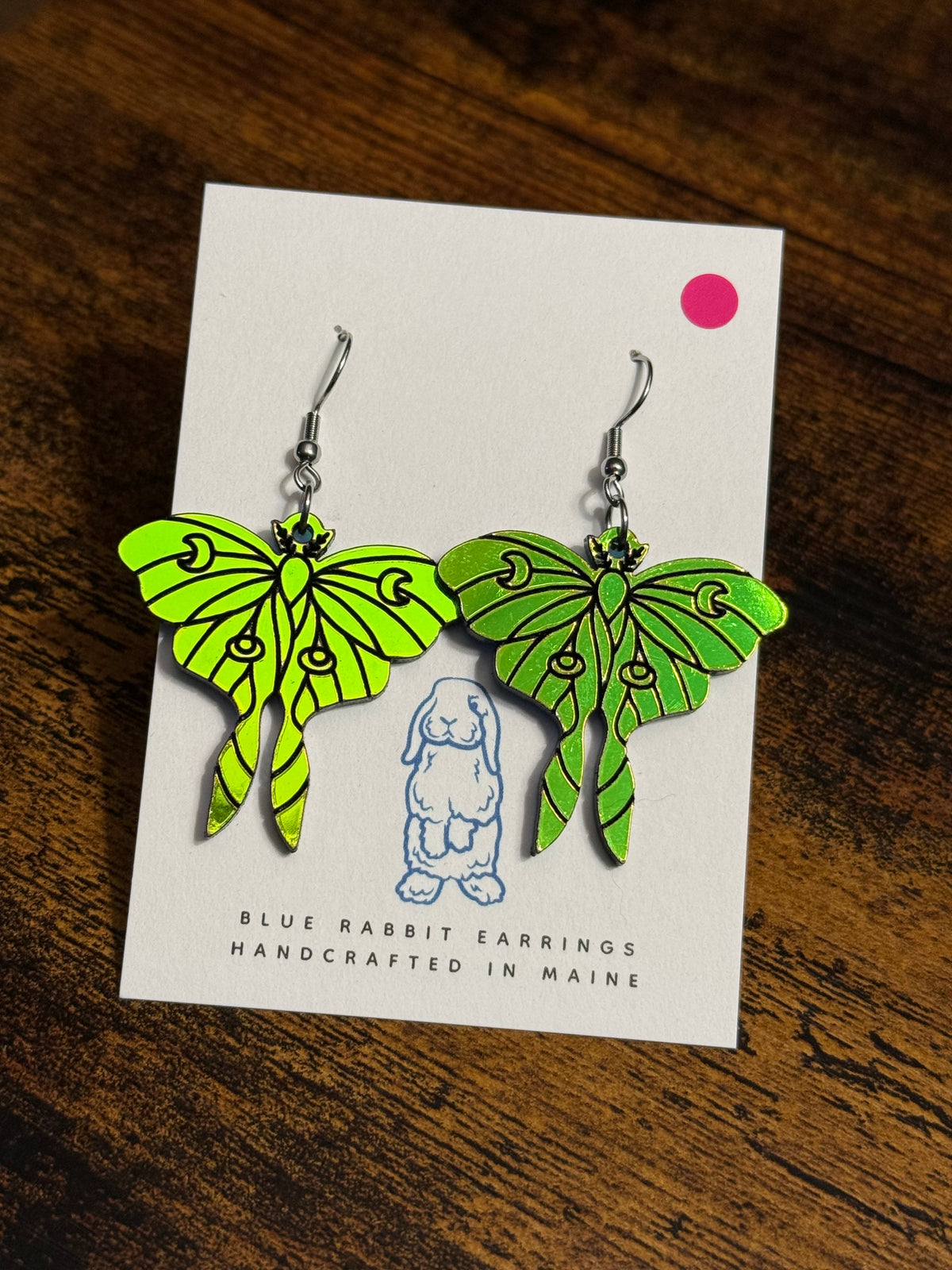 Acrylic Luna Moth Earrings