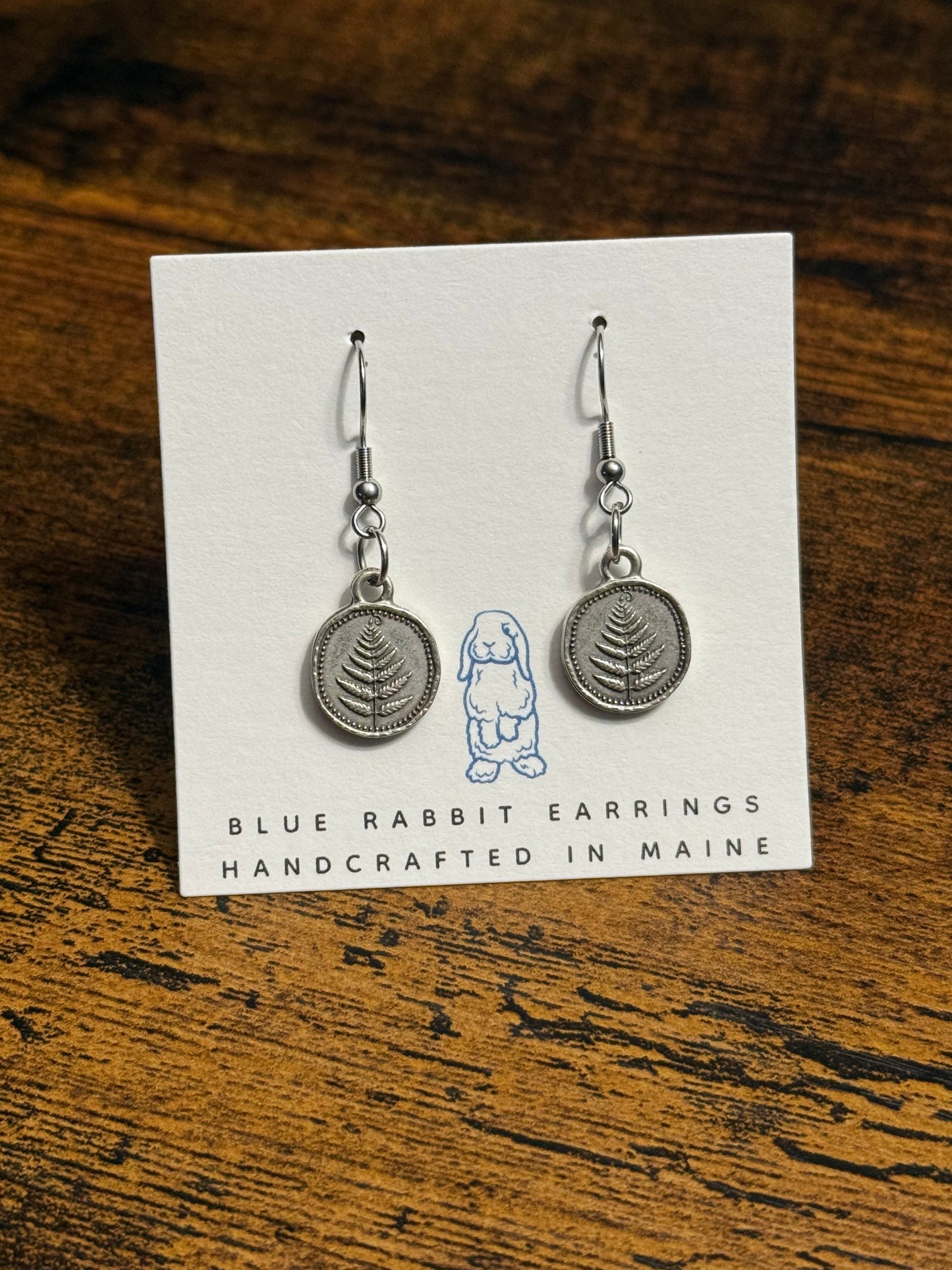 Antique Silver Fern Earrings