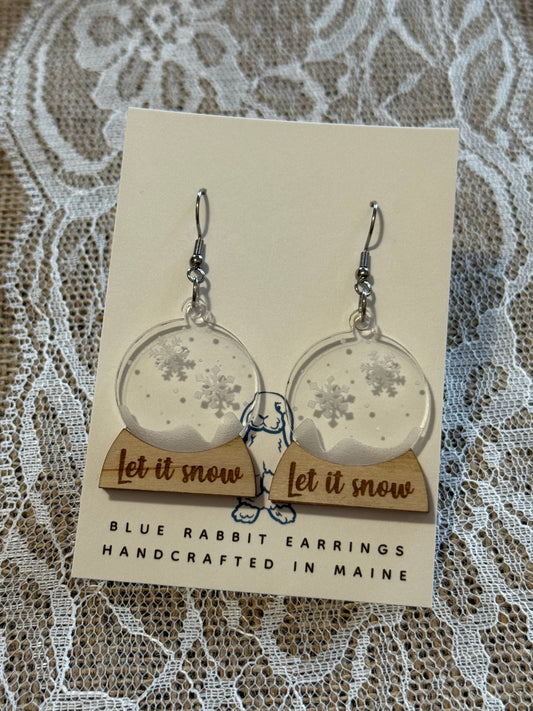 Acrylic Snowflake Globe Earrings