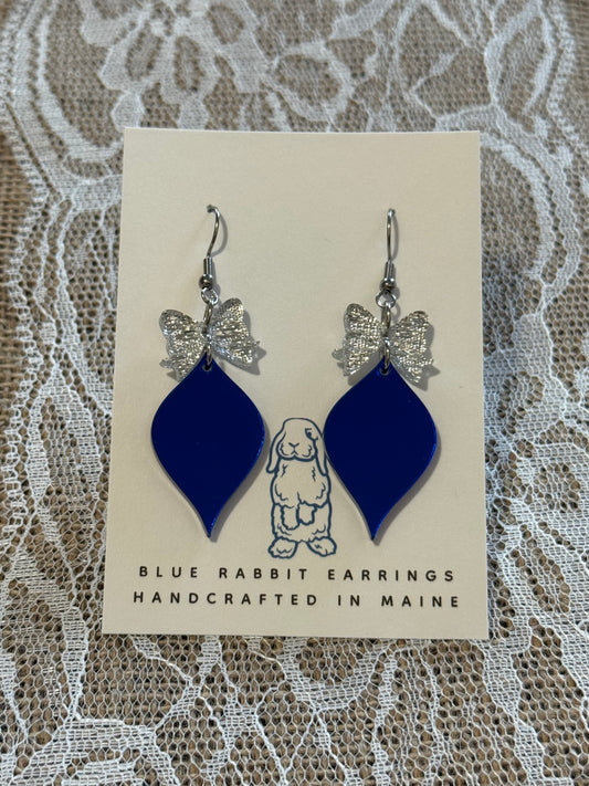 Acrylic Blue Christmas Ornament Earrings