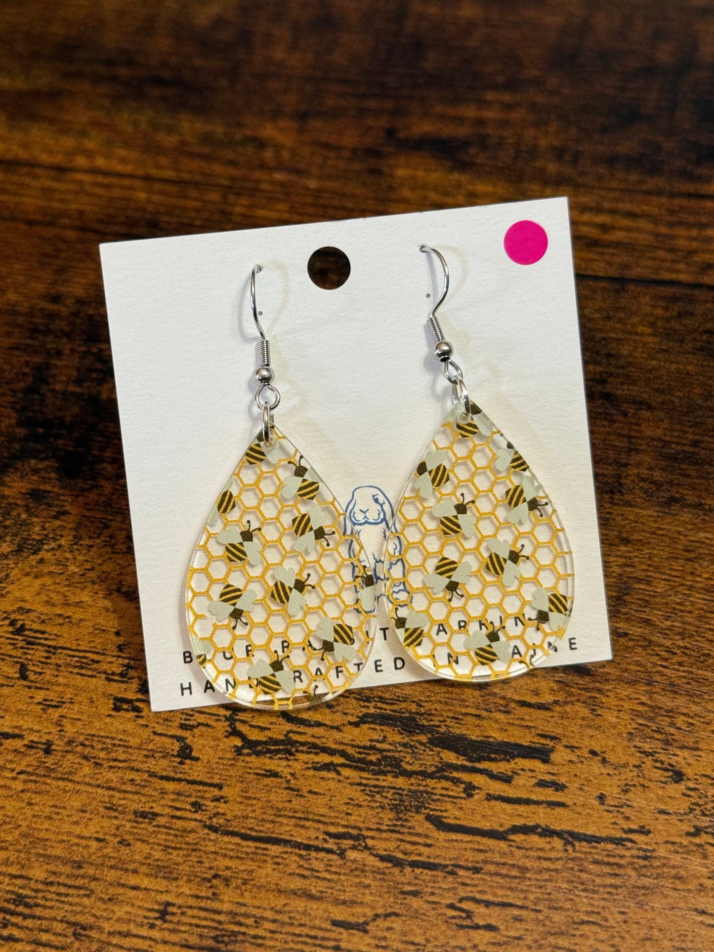 Acrylic Bee Earrings