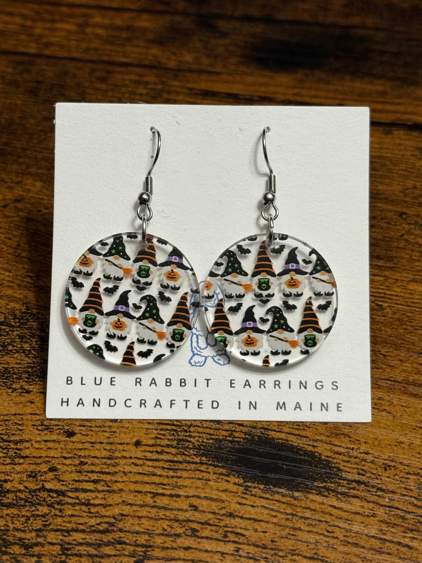 Acrylic Halloween Gnome Earrings