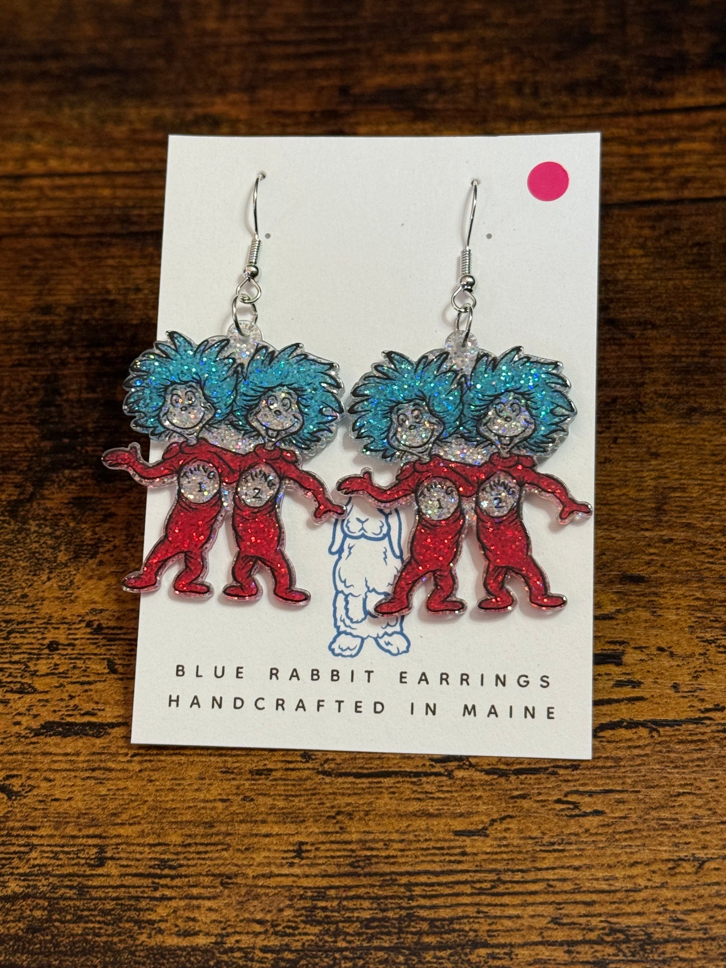 Acrylic Thing 1&2 Inspired Earrings
