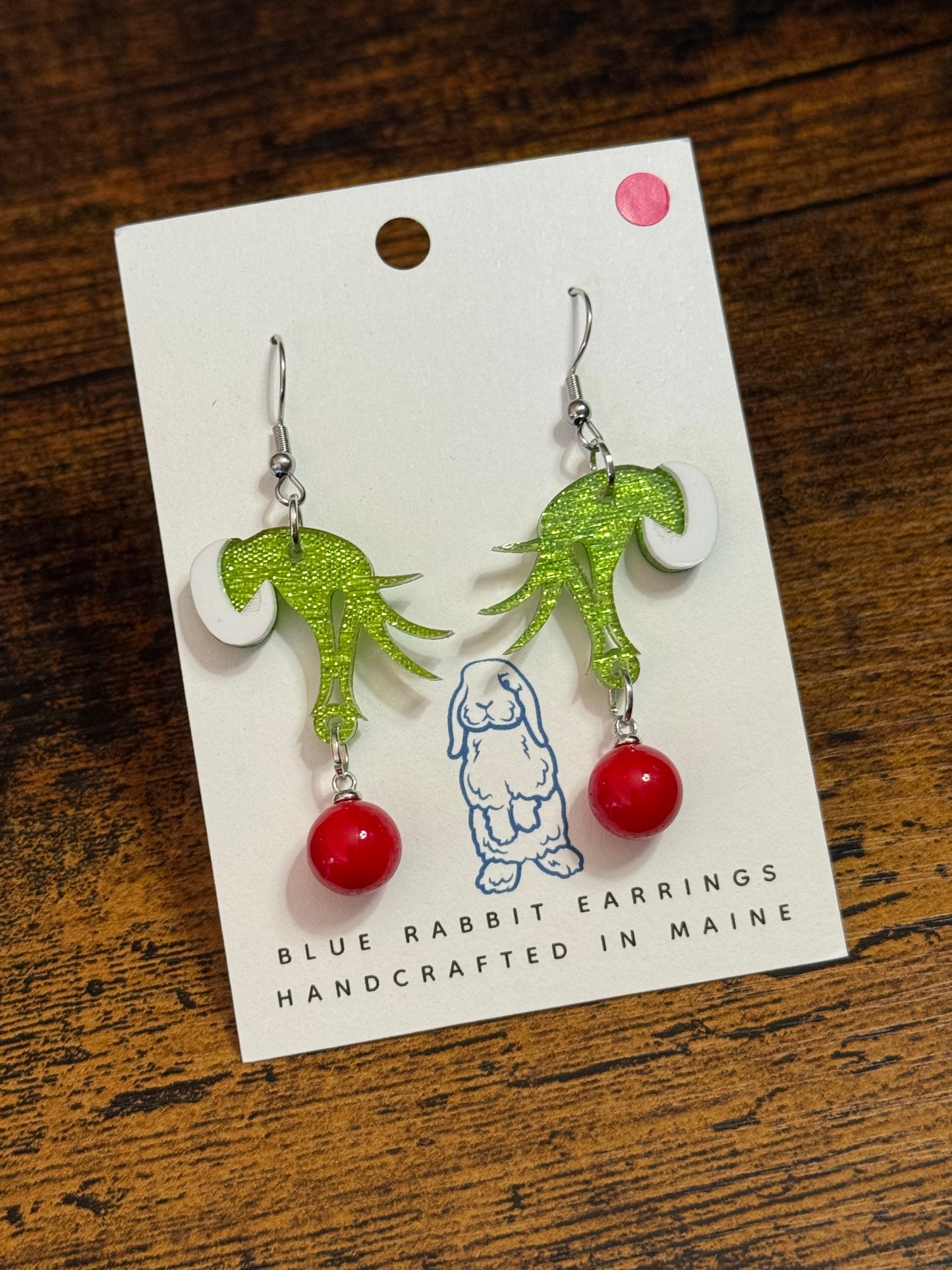 Acrylic Grinch Inspired Earrings