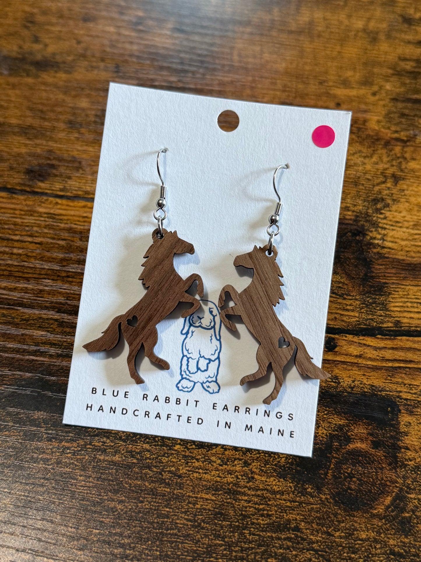 Walnut Horse Earrings