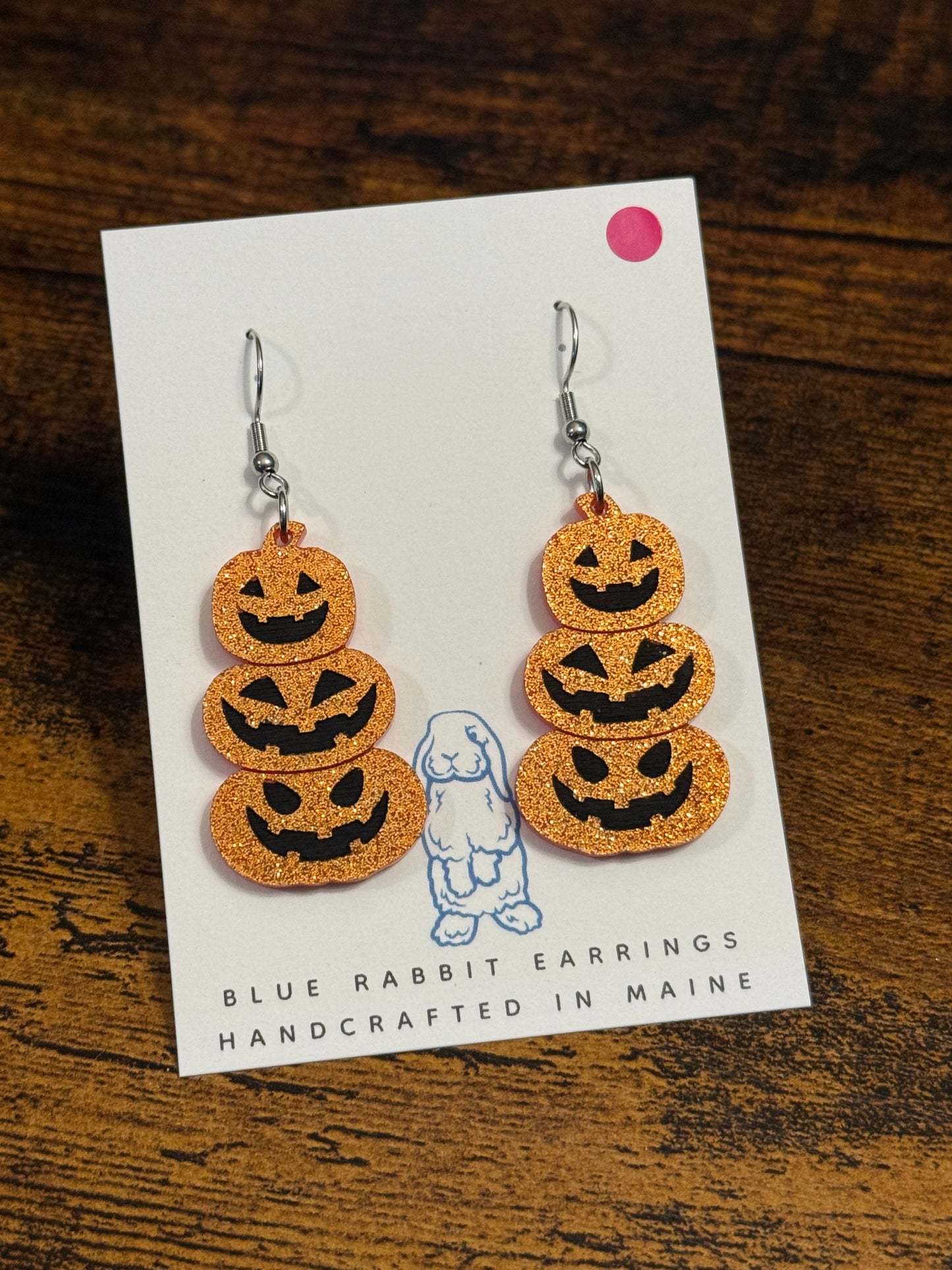 Acrylic Jack o’ Lantern Earrings