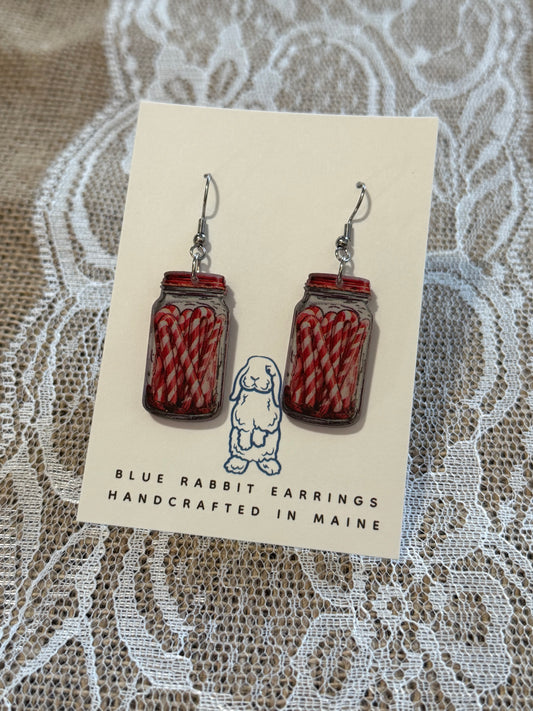 Acrylic Candy Cane Earrings