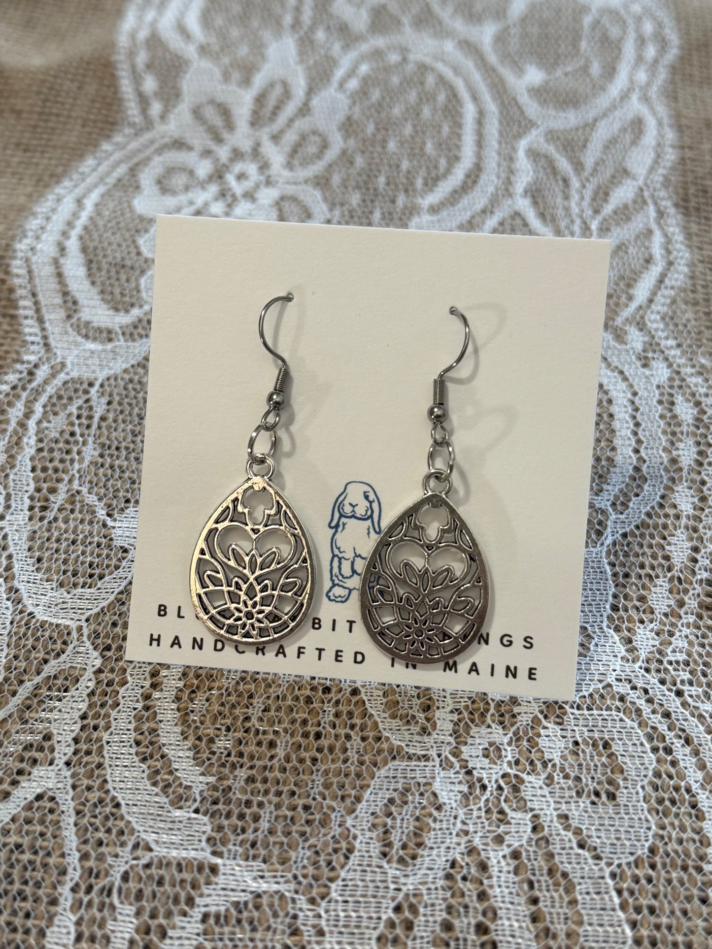 Silver Scroll Design Earrings