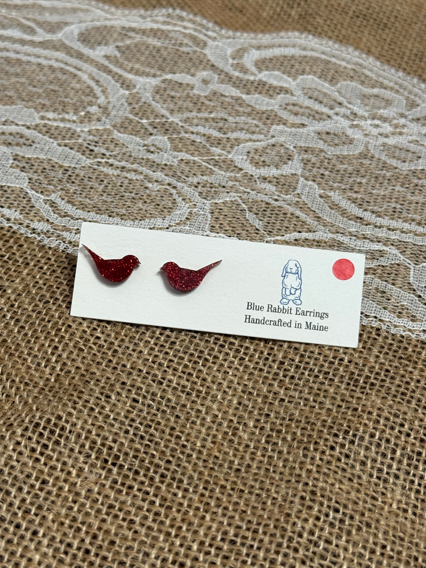 Acrylic Red Bird Studs
