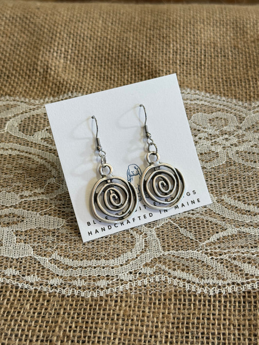 Antique Silver Spiral Earrings