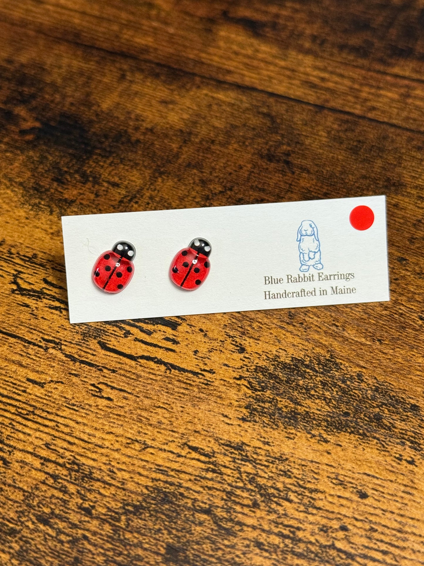 Acrylic Ladybug Studs
