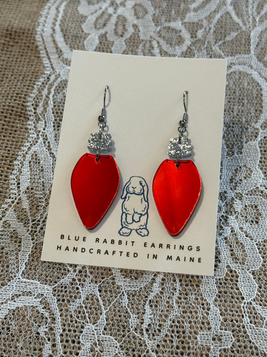 Acrylic Red Christmas Light Earrings